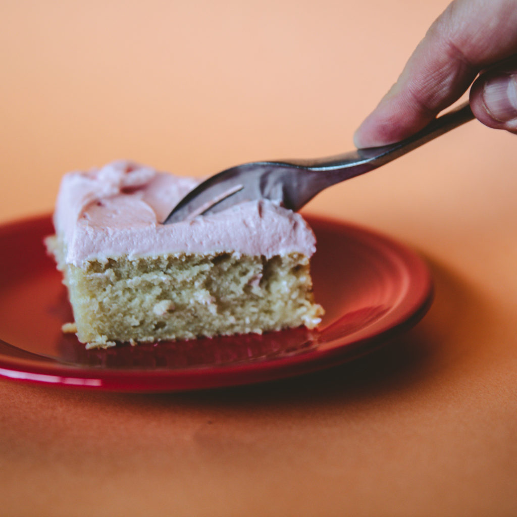 slice of vegan coconut cake