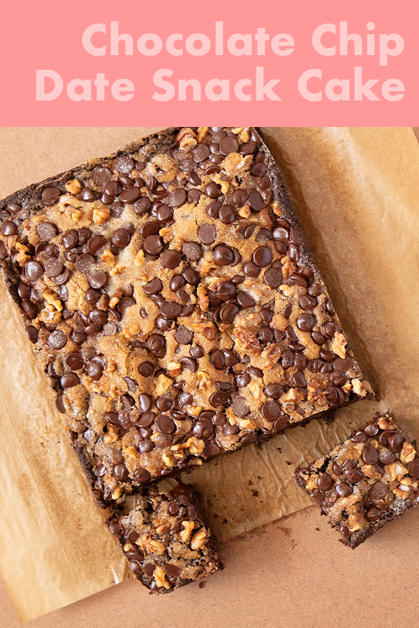 The dates make this cake so incredibly moist and it even gets better the second day. The star of the cake is undoubtedly the chocolate chip, sugar, and walnut crumble on top. I love that you bake the chocolate chips, yet they retain their shape.